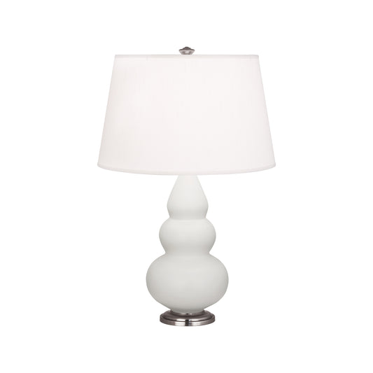 Robert Abbey  Matte Lily Small Triple Gourd Accent Lamp in Matte Lily Glazed Ceramic with Antique Silver Finished Accents MLY32