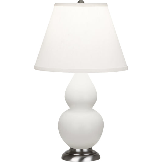 Robert Abbey  Matte Lily Small Double Gourd Accent Lamp in Matte Lily Glazed Ceramic with Antique Silver Finished Accents MLY52