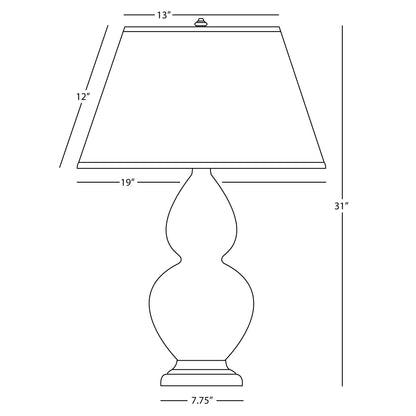 Robert Abbey  Matte Lily Double Gourd Table Lamp in Matte Lily Glazed Ceramic with Deep Patina Bronze Finished Accents MLY57