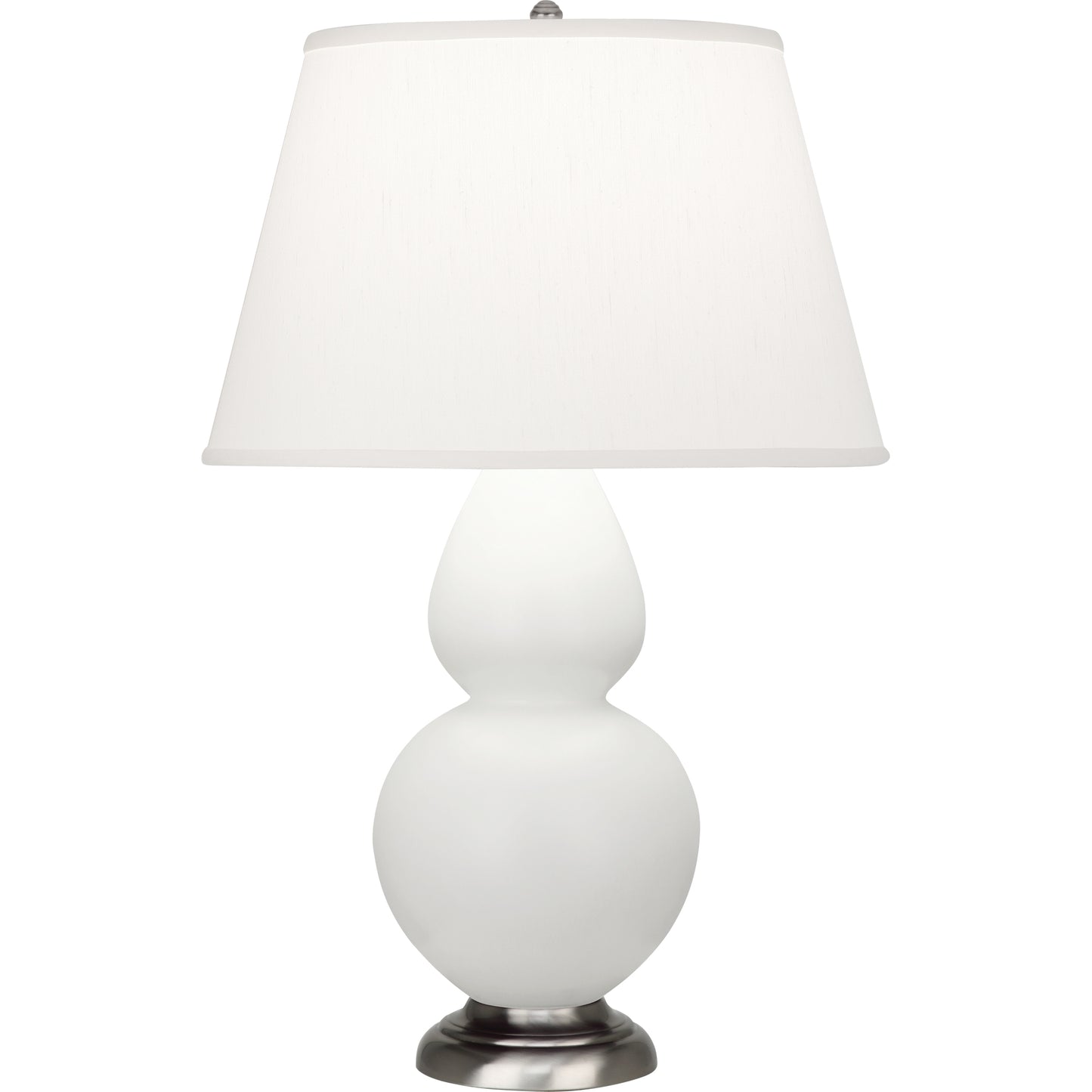 Robert Abbey  Matte Lily Double Gourd Table Lamp in Matte Lily Glazed Ceramic with Antique Silver Finished Accents MLY59