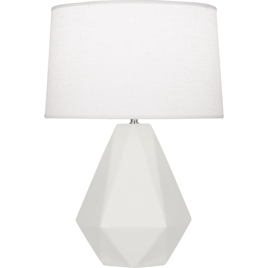 Robert Abbey  Matte Lily Delta Table Lamp in Matte Lily Glazed Ceramic with Polished Nickel Accents MLY97