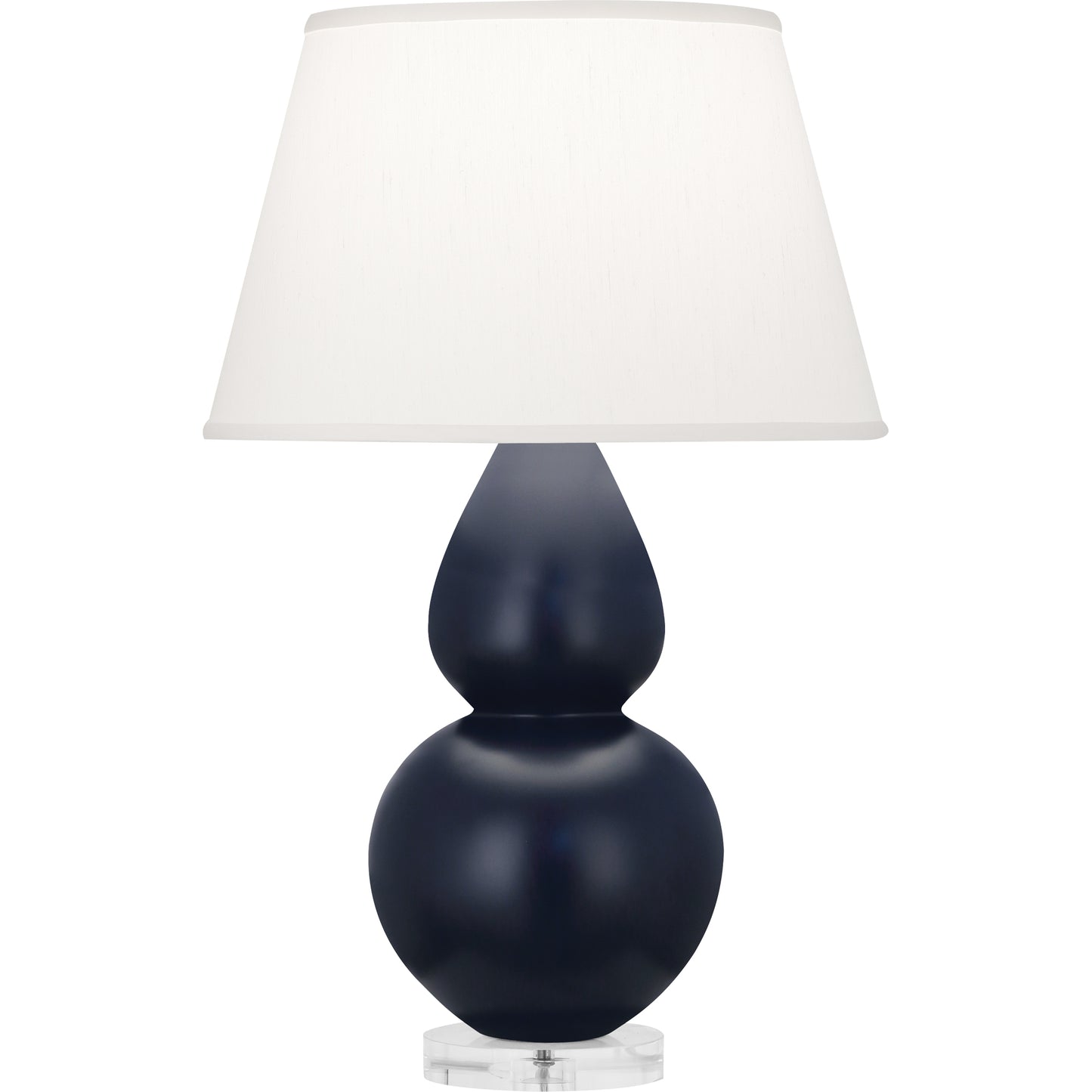 Robert Abbey  Matte Midnight Blue Double Gourd Table Lamp in Matte Midnight Blue Glazed Ceramic with Lucite Base MMB62