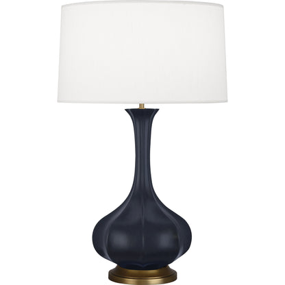 Robert Abbey  Matte Midnight Blue Pike Table Lamp in Matte Midnight Blue Glazed Ceramic with Aged Brass Accents MMB94