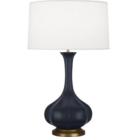 Robert Abbey  Matte Midnight Blue Pike Table Lamp in Matte Midnight Blue Glazed Ceramic with Aged Brass Accents MMB94