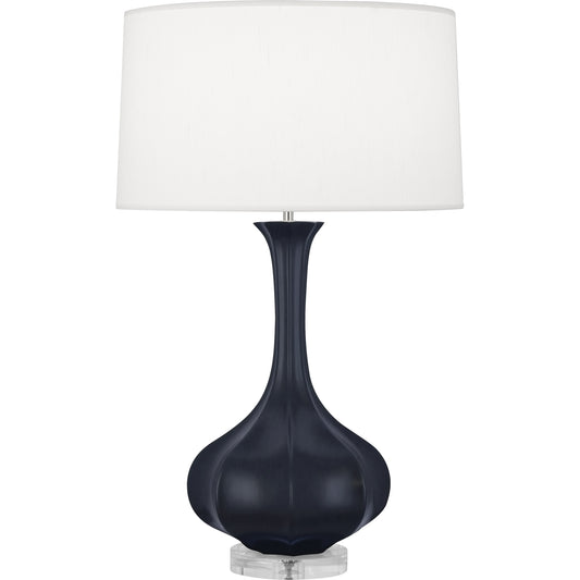 Robert Abbey  Matte Midnight Blue Pike Table Lamp in Matte Midnight Blue Glazed Ceramic Lucite Base MMB96