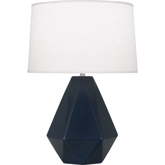 Robert Abbey  Matte Midnight Blue Delta Table Lamp in Matte Midnight Blue Glazed Ceramic MMB97