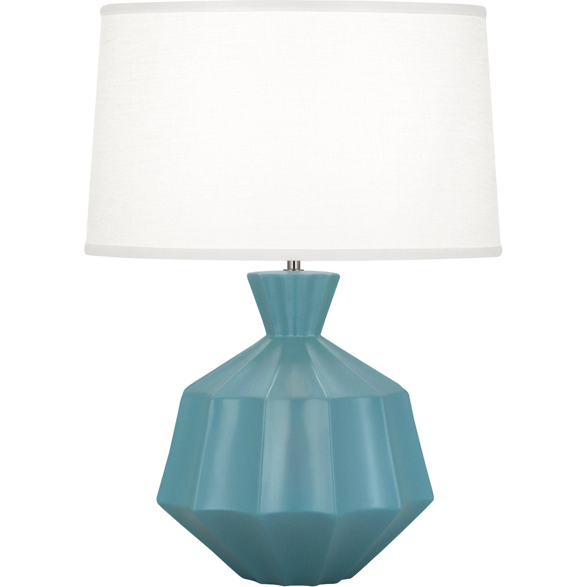 Robert Abbey  Matte Steel Blue Orion Ceramic Table Lamp in Matte Steel Blue Glazed Ceramic MOB17