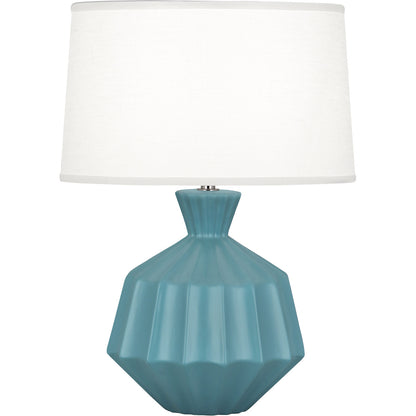 Robert Abbey  Matte Steel Blue Orion Ceramic Table Lamp in Matte Steel Blue Glazed Ceramic MOB18