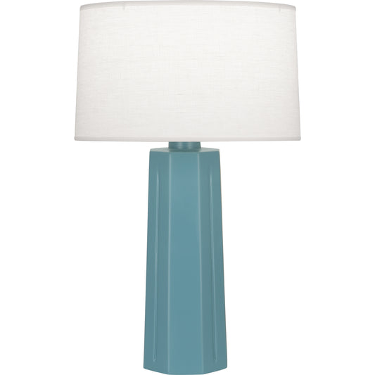 Robert Abbey  Matte Steel Blue Mason Table Lamp in Matte Steel Blue Glazed Ceramic MOB60