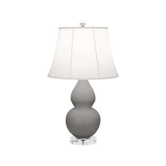 Robert Abbey  Matte Smoky Taupe Small Double Gourd Accent Lamp in Matte Smoky Taupe Glazed Ceramic with Lucite Base MST13