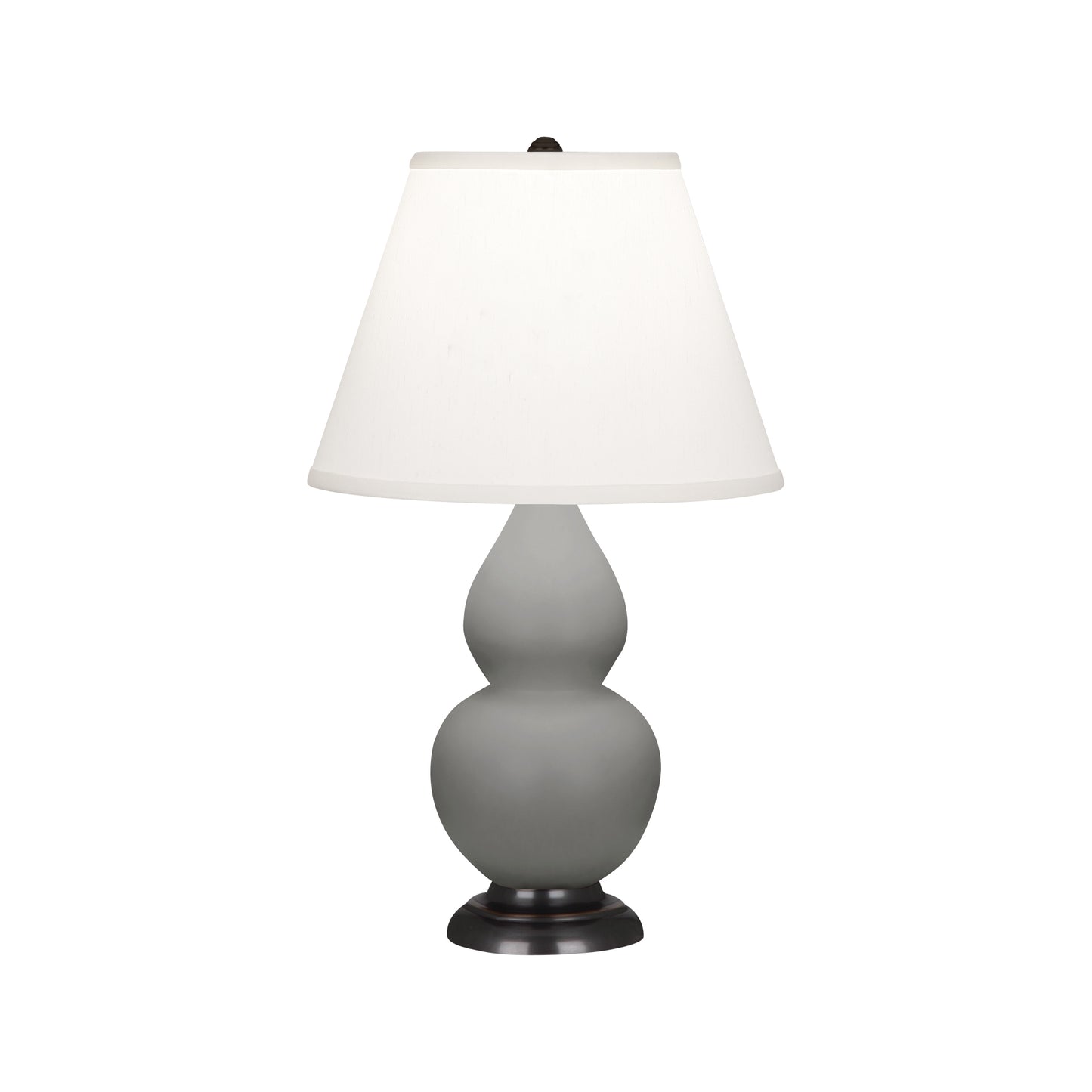 Robert Abbey  Matte Smoky Taupe Small Double Gourd Accent Lamp in Matte Smoky Taupe Glazed Ceramic With Bronze Finished Accents MST51