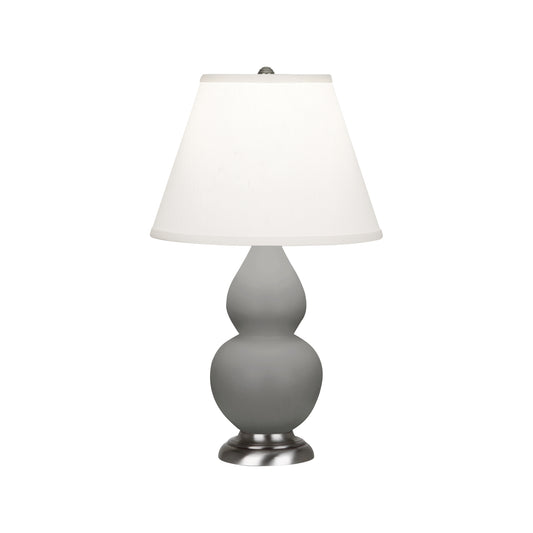 Robert Abbey  Matte Smoky Taupe Small Double Gourd Accent Lamp in Matte Smoky Taupe Glazed Ceramic with Antique Silver Finished Accents MST52