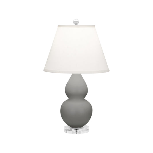 Robert Abbey  Matte Smoky Taupe Small Double Gourd Accent Lamp in Matte Smoky Taupe Glazed Ceramic with Lucite Base MST53