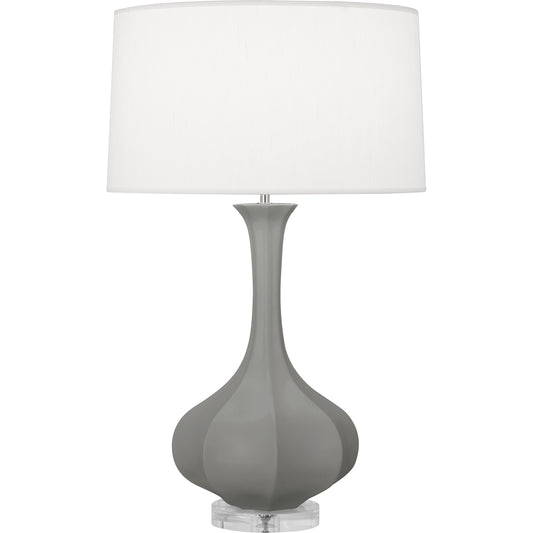 Robert Abbey  Matte Smoky Taupe Pike Table Lamp in MatteSmoky Taupe Glazed Ceramic with Lucite Base MST96