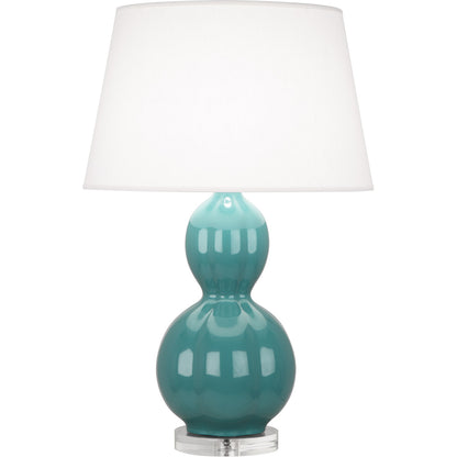 Robert Abbey  Williamsburg Williamsburg Randolph Table Lamp in Blue Green Glazed Ceramic with Lucite Base MT997