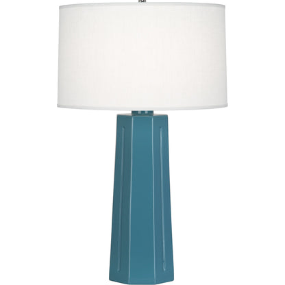 Robert Abbey  Steel Blue Mason Table Lamp in Steel Blue Glazed Ceramic OB960