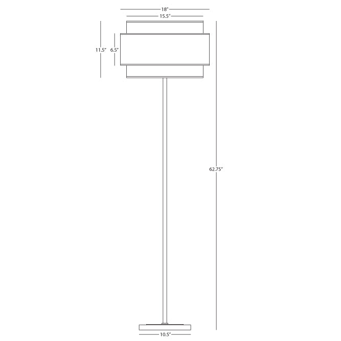 Robert Abbey  Decker Floor Lamp in Polished Nickel Finish PG133