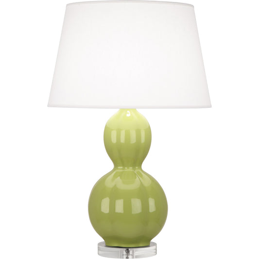 Robert Abbey  Williamsburg Williamsburg Randolph Table Lamp in Muted Chartreuse Glazed Ceramic with Lucite Base PG997