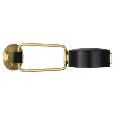 OPEN BOX NEW: Robert Abbey Simon Wall Swinger in Satin Black Finish with Modern Brass Accents 1597