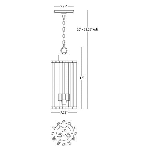 Robert Abbey  Cole Pendant in Polished Nickel Finish S3336