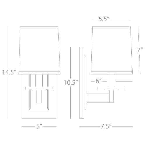 Robert Abbey  Alice Wall Sconce in Polished Nickel Finish with Lucite Accents S3381