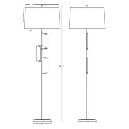 Robert Abbey  Alston Floor Lamp in Polished Nickel Finish with Marble Accents S456