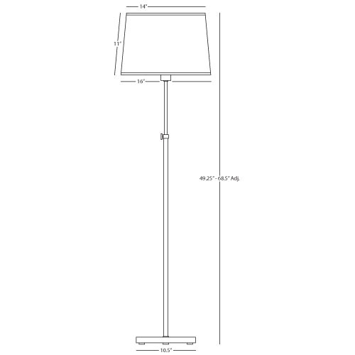 Robert Abbey  Koleman Floor Lamp in Polished Nickel S463