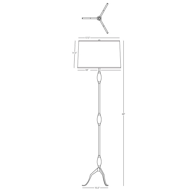 Robert Abbey  Grace Floor Lamp in POLISHED NICKEL FINISH S466