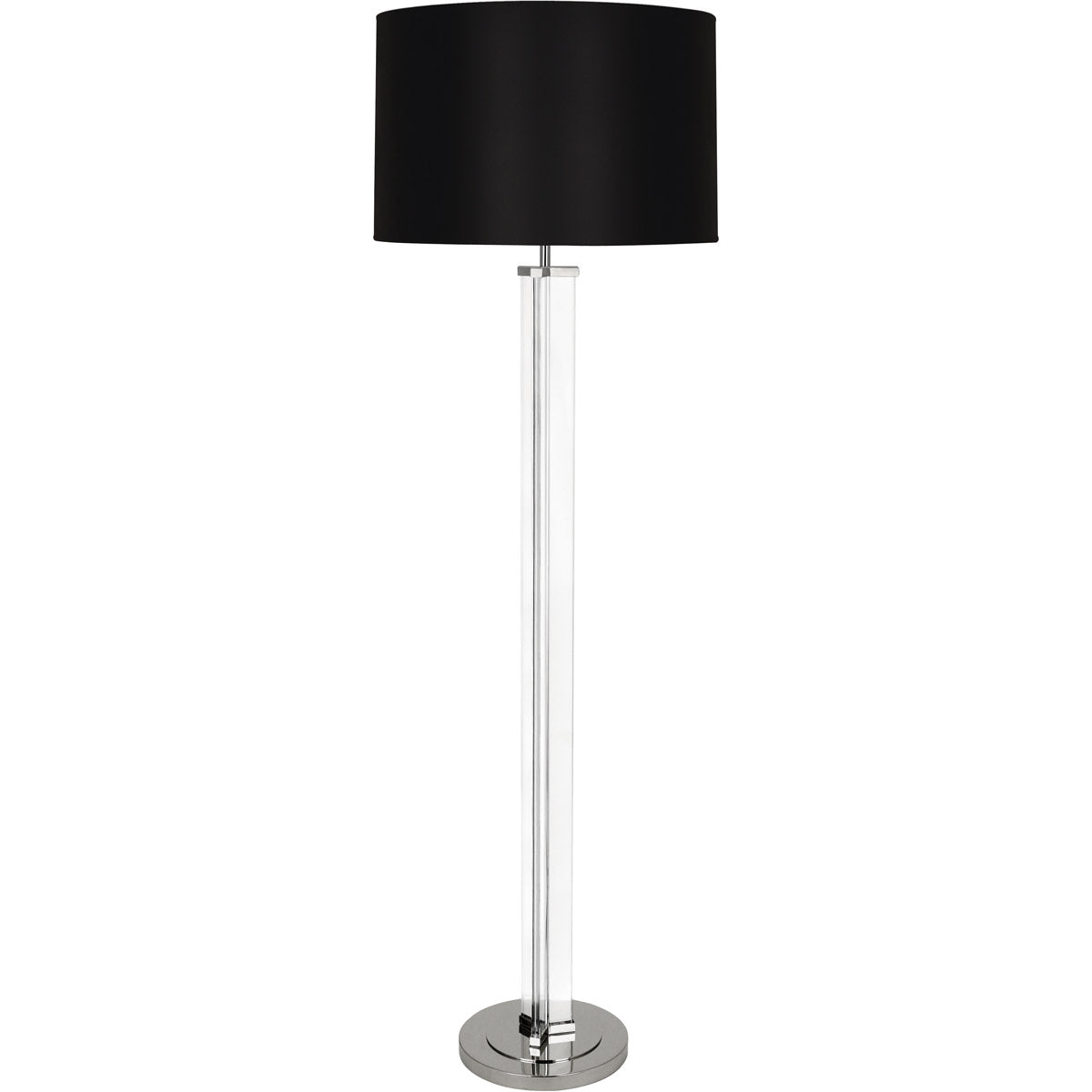 Robert Abbey  Fineas Floor Lamp in Clear Glass and Polished Nickel S473B