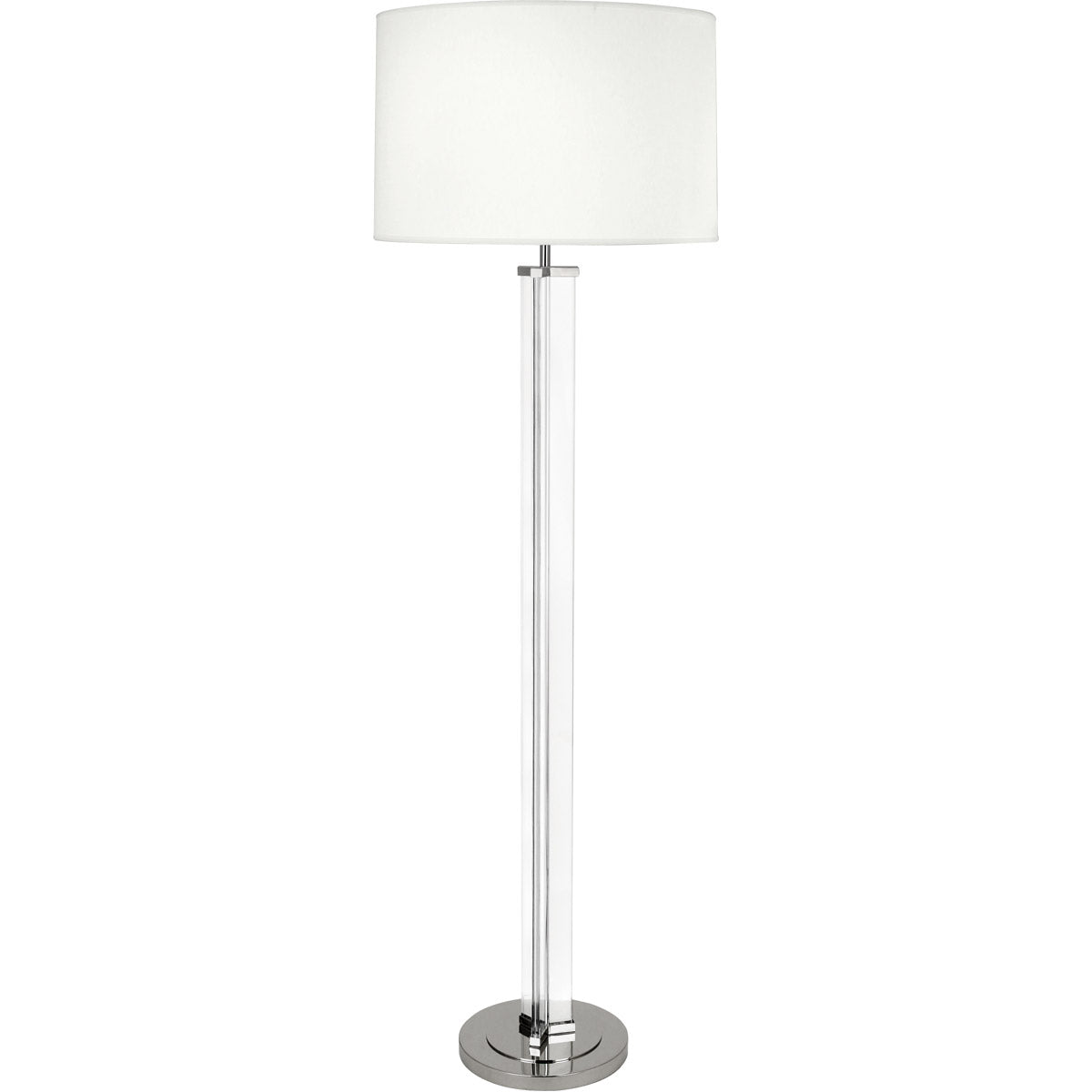 Robert Abbey  Fineas Floor Lamp in Clear Glass and Polished Nickel S473