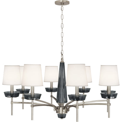 Robert Abbey  Cristallo Chandelier in Polished Nickel Finish with Smoke Gray Crystal S625