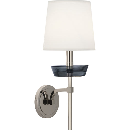 Robert Abbey  Cristallo Wall Sconce in Polished Nickel with Smoke Crystal Accents S629