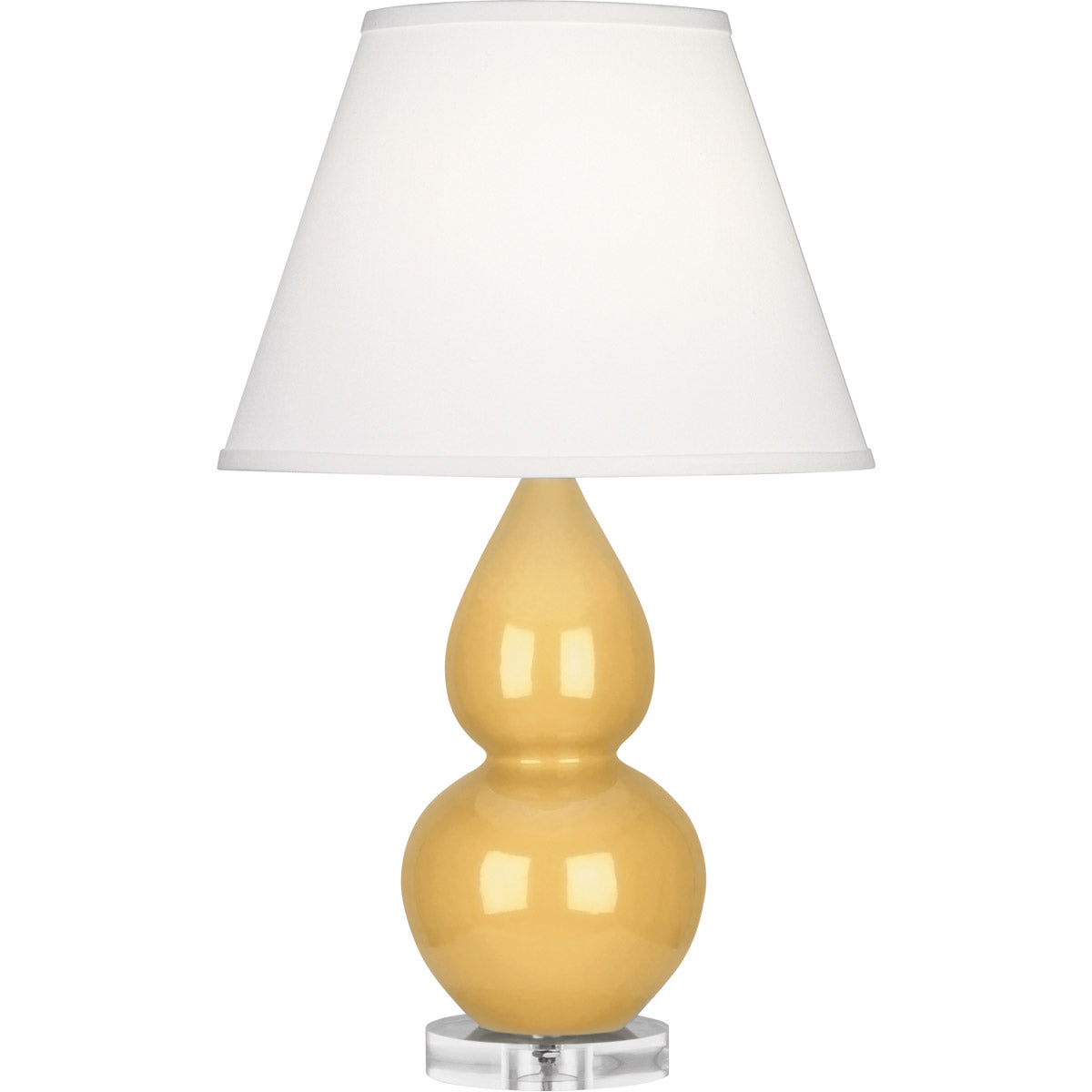 Robert Abbey  Sunset Small Double Gourd Accent Lamp in Sunset Yellow Glazed Ceramic with Lucite Base SU13X