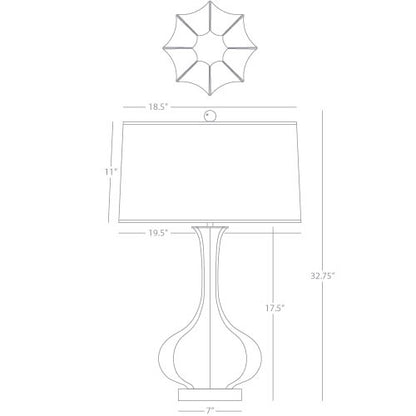 Robert Abbey  Sunset Pike Table Lamp in Sunset Yellow Glazed Ceramic with Lucite Base SU996