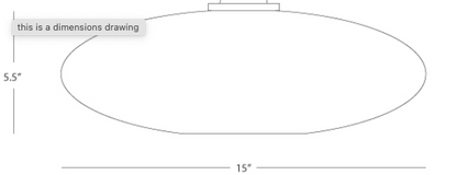 Robert Abbey  RICO ESPINET OVO FLUSHMOUNT 2039 REPLACEMENT GLASS (glass only)