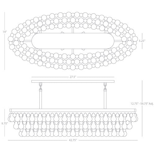 Robert Abbey  Bling Chandelier in Deep Patina Bronze Z1007