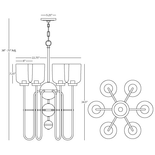 Robert Abbey  Williamsburg Tyrie Chandelier Z410