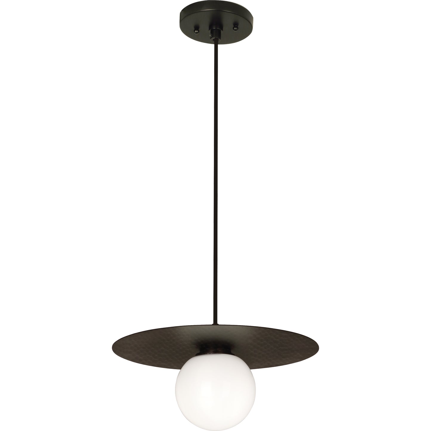 Robert Abbey  Dal Pendant in Deep Patina Bronze Finish with White Glass Shade Z9876